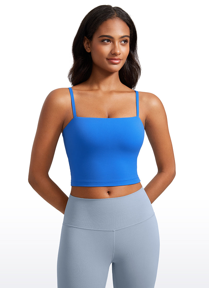CRZ YOGA Butterluxe Sujetador Deportivo con Tirantes Finos para Mujer Azul Destello