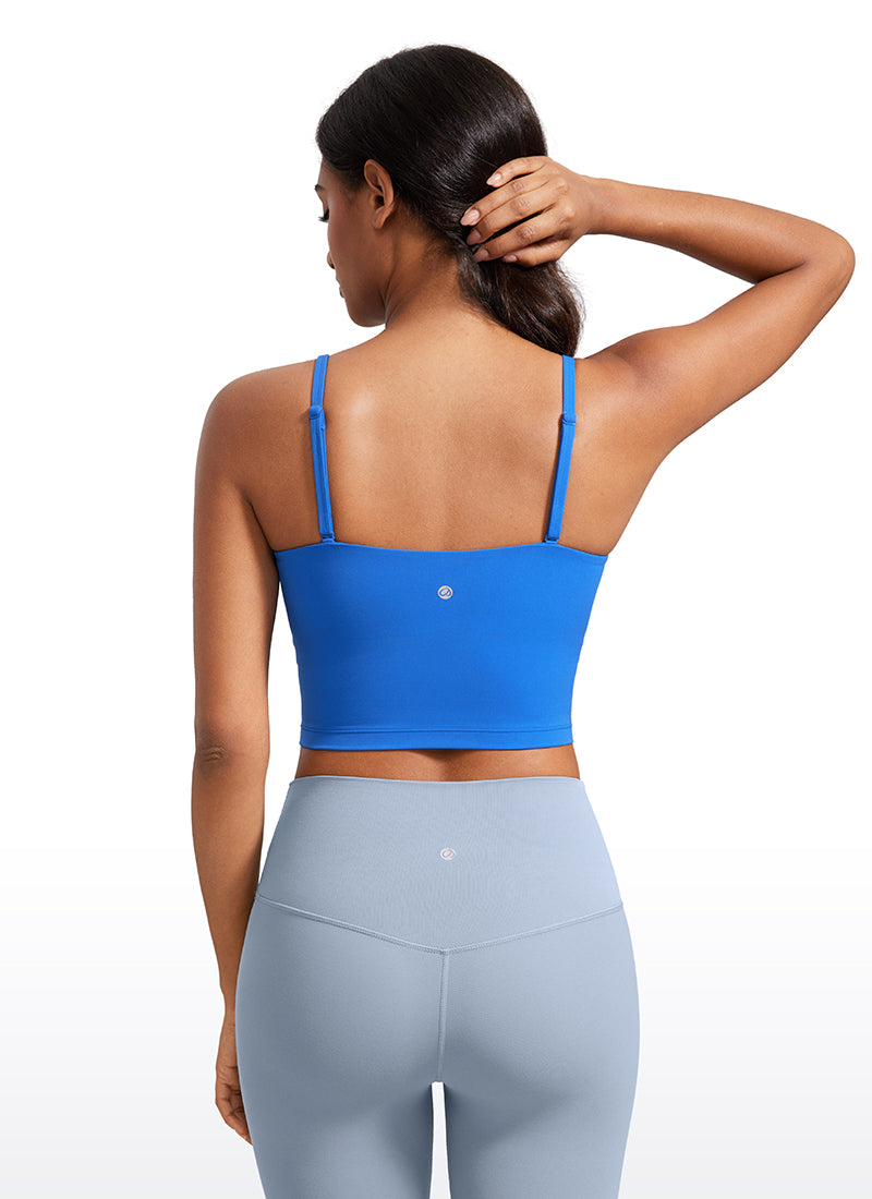 CRZ YOGA Butterluxe Sujetador Deportivo con Tirantes Finos para Mujer Azul Destello