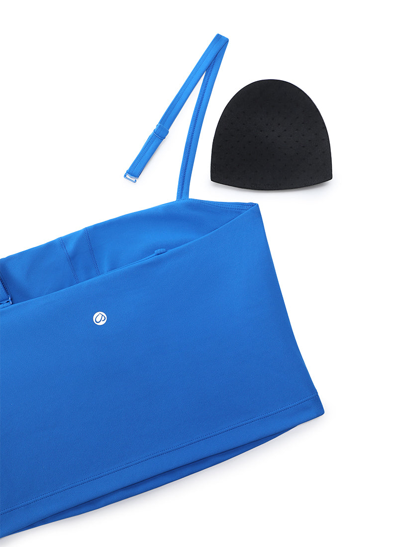 CRZ YOGA Butterluxe Sujetador Deportivo con Tirantes Finos para Mujer Azul Destello