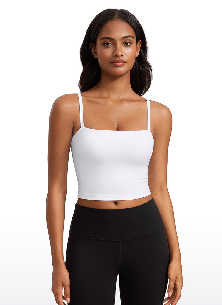 CRZ YOGA Butterluxe Sujetador Deportivo con Tirantes Finos para Mujer blanco