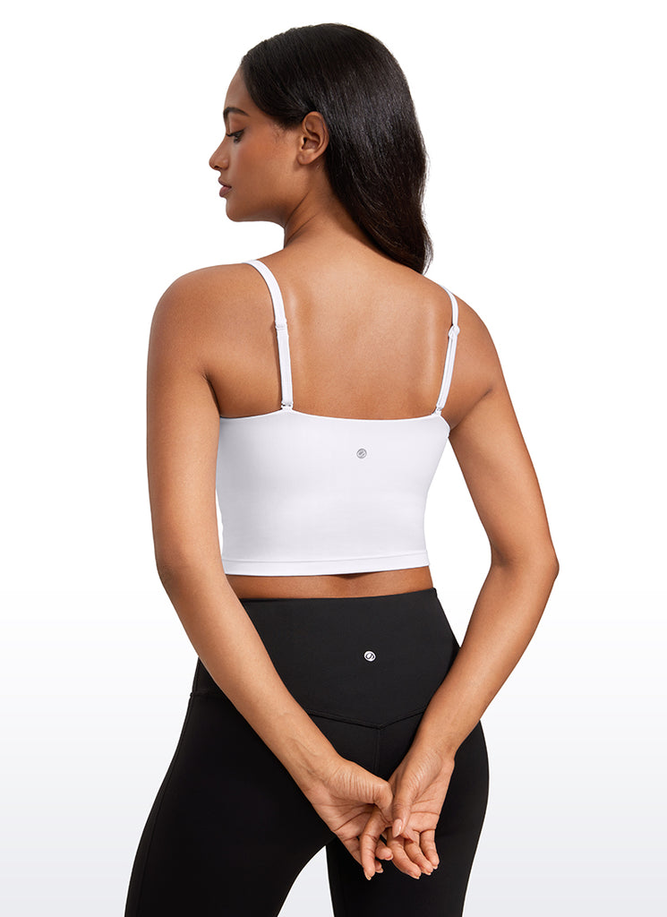 CRZ YOGA Butterluxe Sujetador Deportivo con Tirantes Finos para Mujer blanco