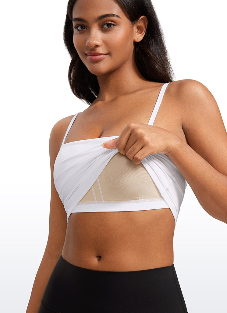 CRZ YOGA Butterluxe Sujetador Deportivo con Tirantes Finos para Mujer blanco