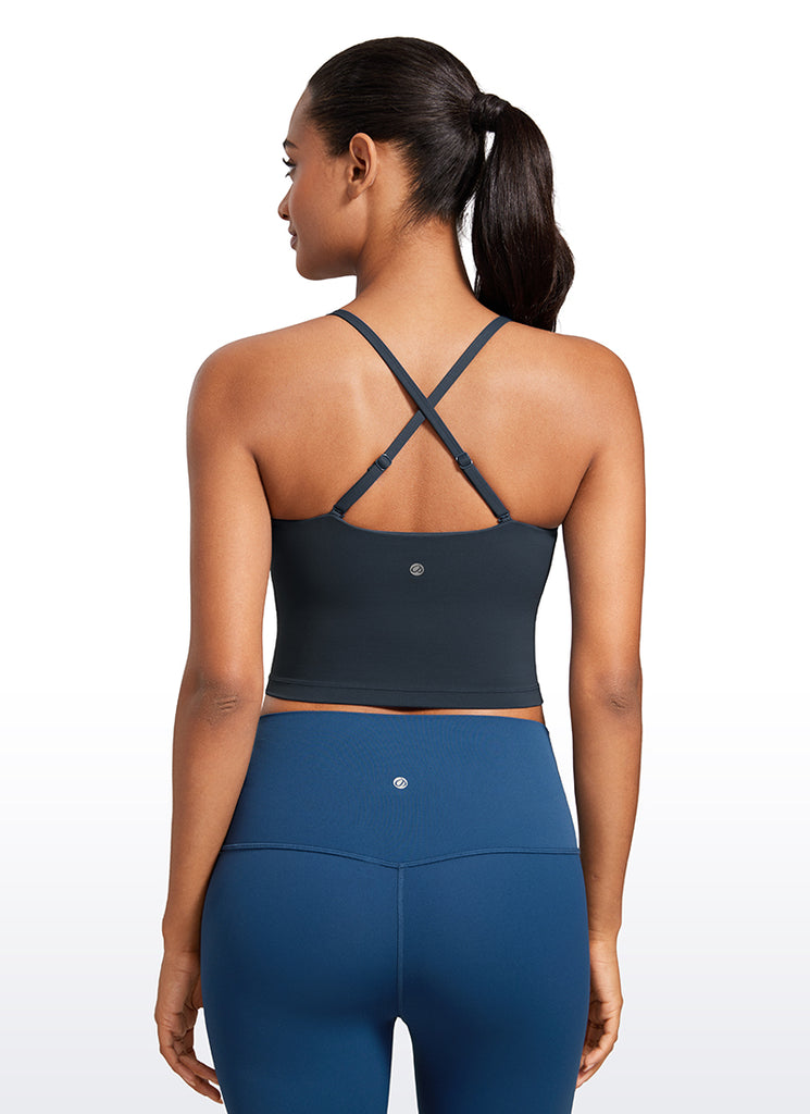 CRZ YOGA Butterluxe Sujetador Deportivo con Tirantes Finos para Mujer True Navy