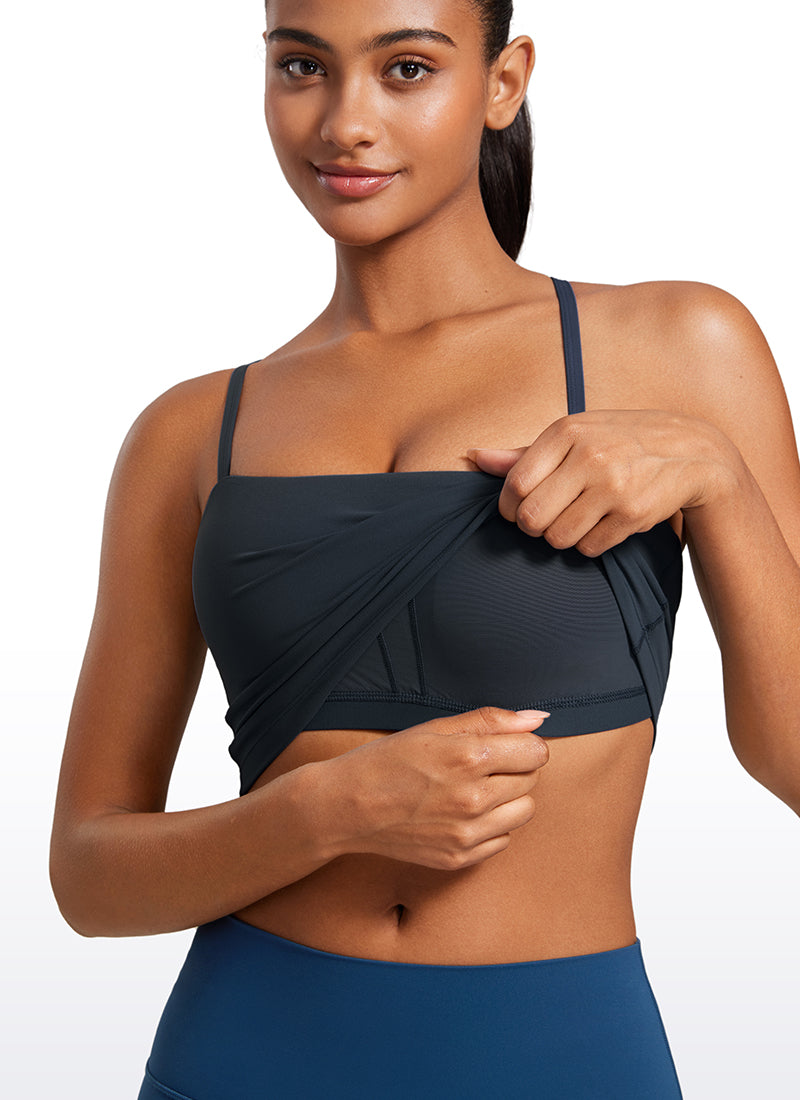 CRZ YOGA Butterluxe Sujetador Deportivo con Tirantes Finos para Mujer True Navy