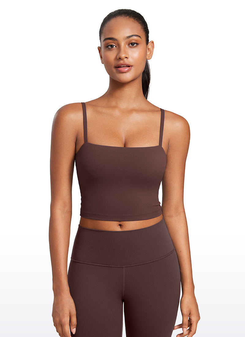 CRZ YOGA Butterluxe Sujetador Deportivo con Tirantes Finos para Mujer Gris pardo