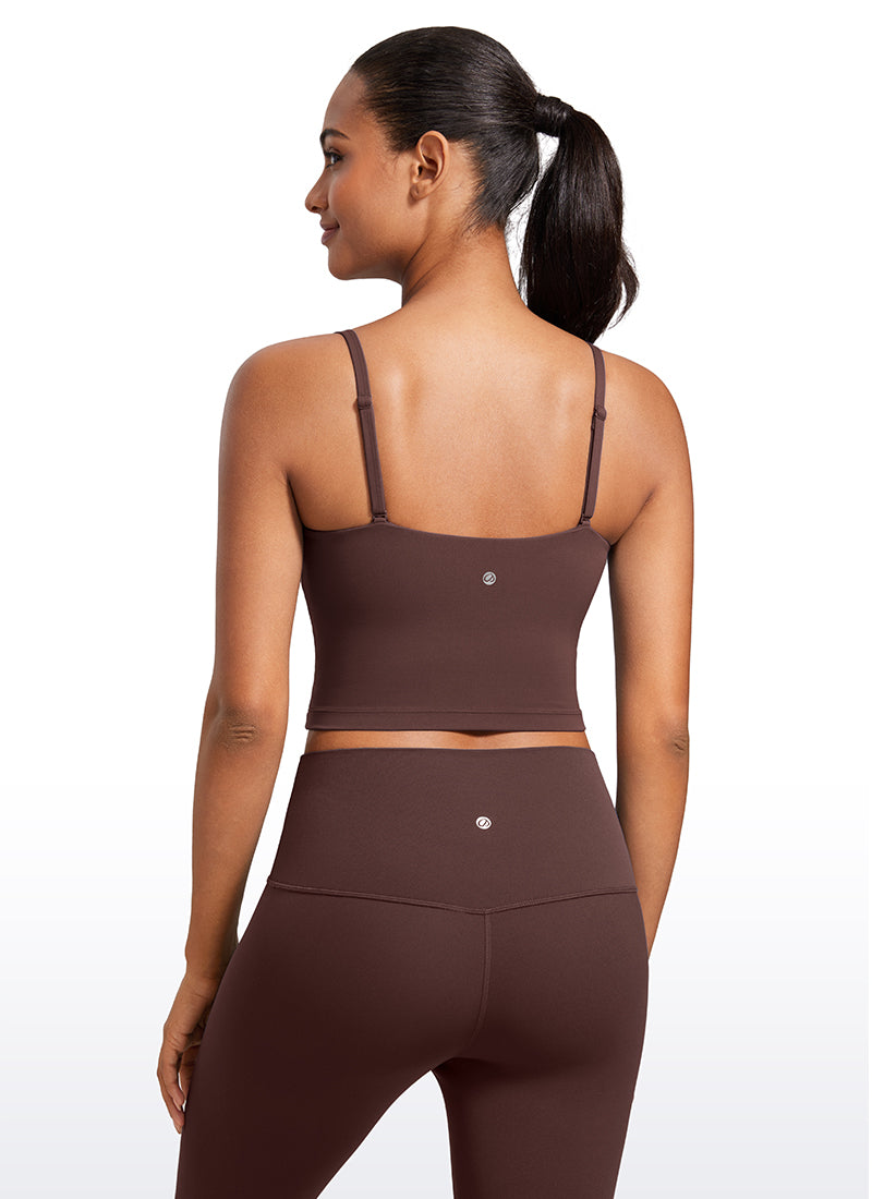 CRZ YOGA Butterluxe Sujetador Deportivo con Tirantes Finos para Mujer Gris pardo