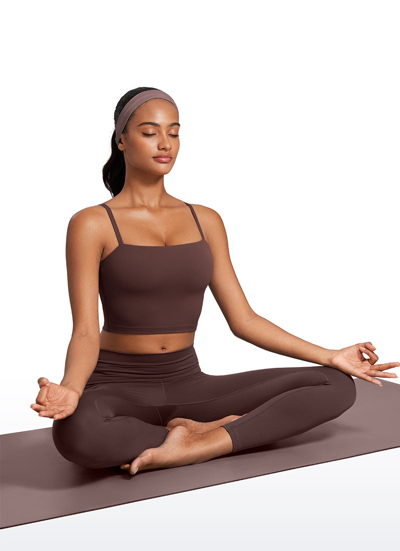 CRZ YOGA Butterluxe Sujetador Deportivo con Tirantes Finos para Mujer Gris pardo