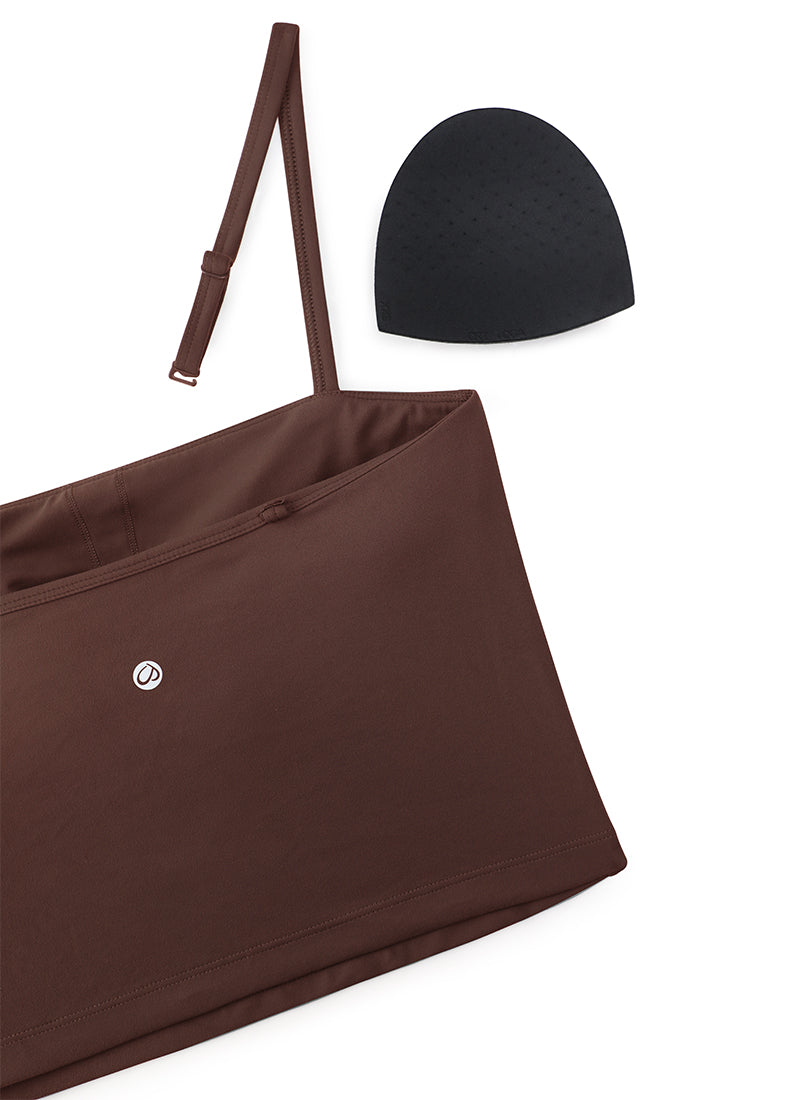 CRZ YOGA Butterluxe Sujetador Deportivo con Tirantes Finos para Mujer Gris pardo
