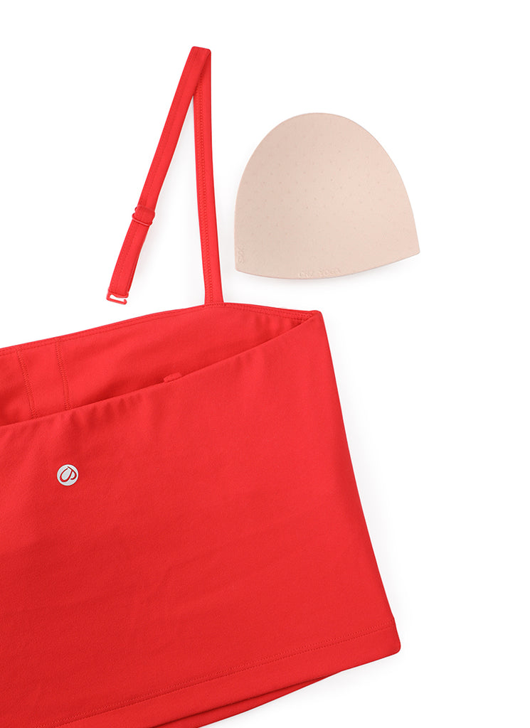 CRZ YOGA Butterluxe Sujetador Deportivo con Tirantes Finos para Mujer Rojo Profundo