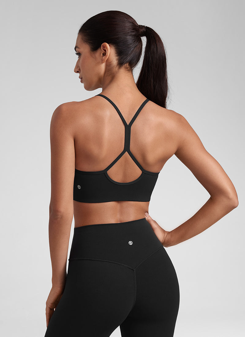 CRZ YOGA Mujer Sujetador Butterluxe con Tirantes Delgados Negro