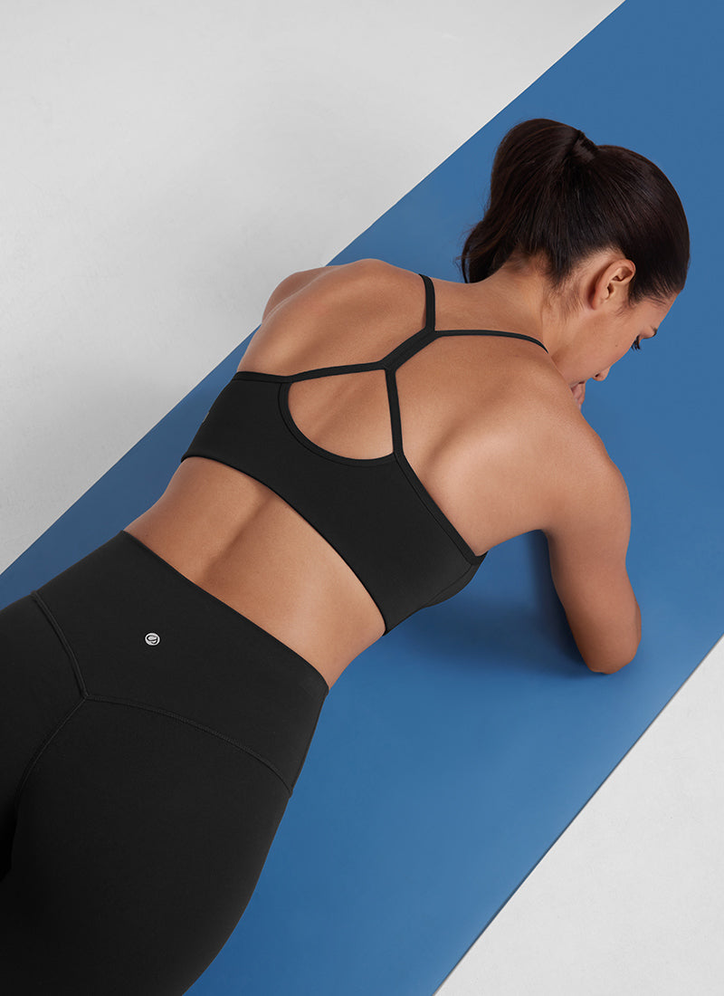 CRZ YOGA Mujer Sujetador Butterluxe con Tirantes Delgados Negro