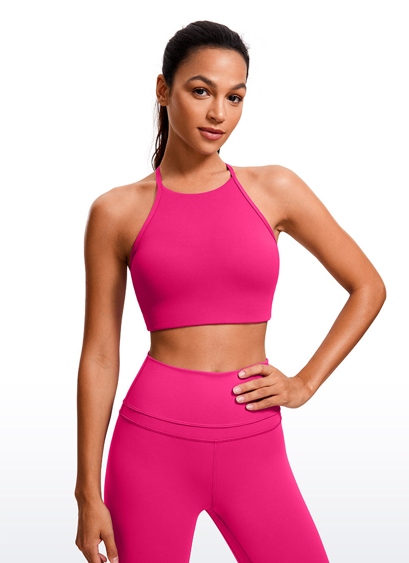 CRZ YOGA Mujer Sujetador Butterluxe con Tirantes Delgados Granito Rosa