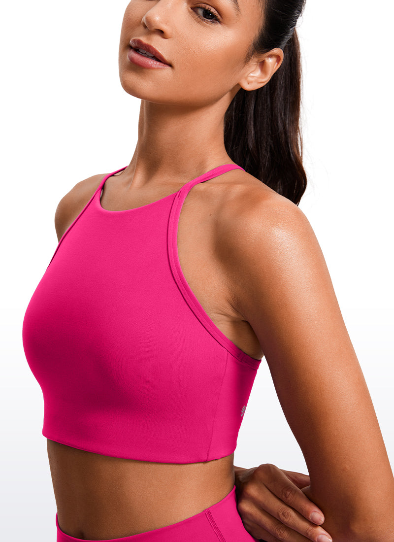 CRZ YOGA Mujer Sujetador Butterluxe con Tirantes Delgados Granito Rosa