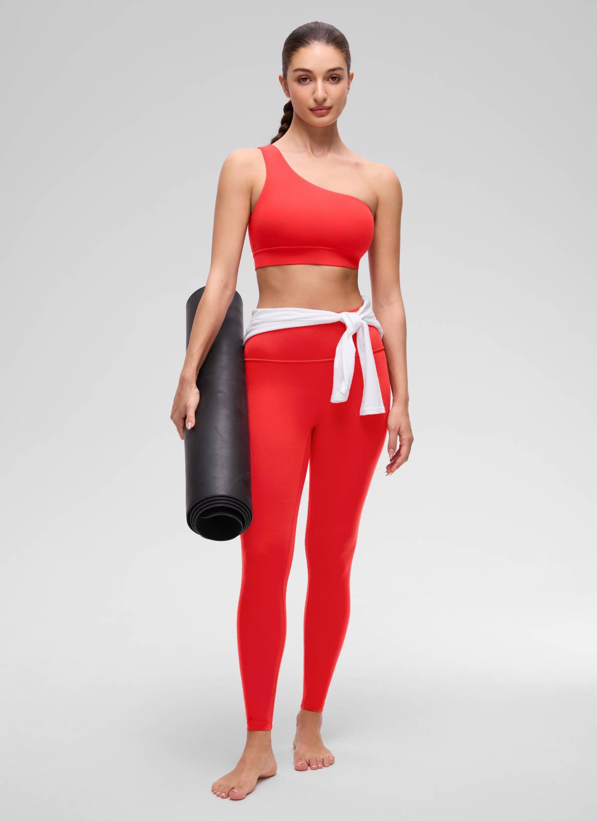 CRZ YOGA Butterluxe Sujetador Deportivo de un Hombro Rojo Profundo