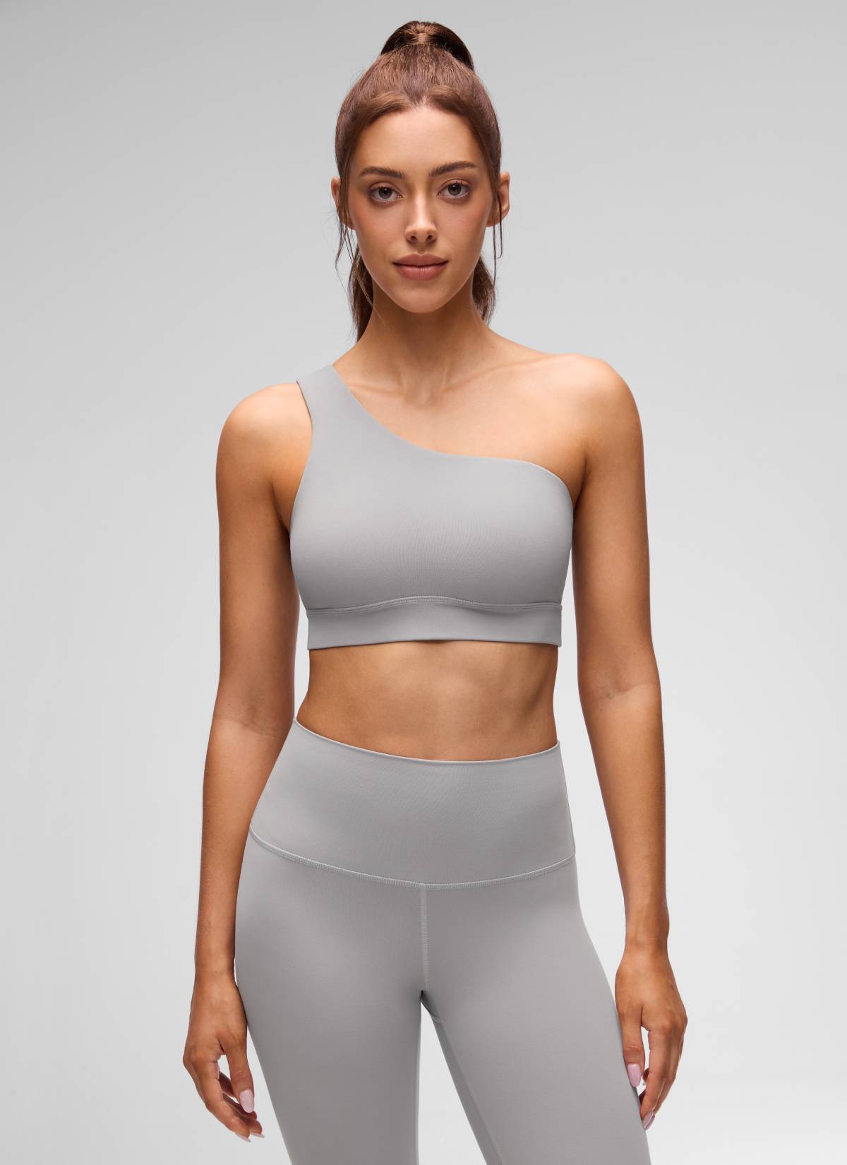 CRZ YOGA Butterluxe Sujetador Deportivo de un Hombro Gris Gaviota