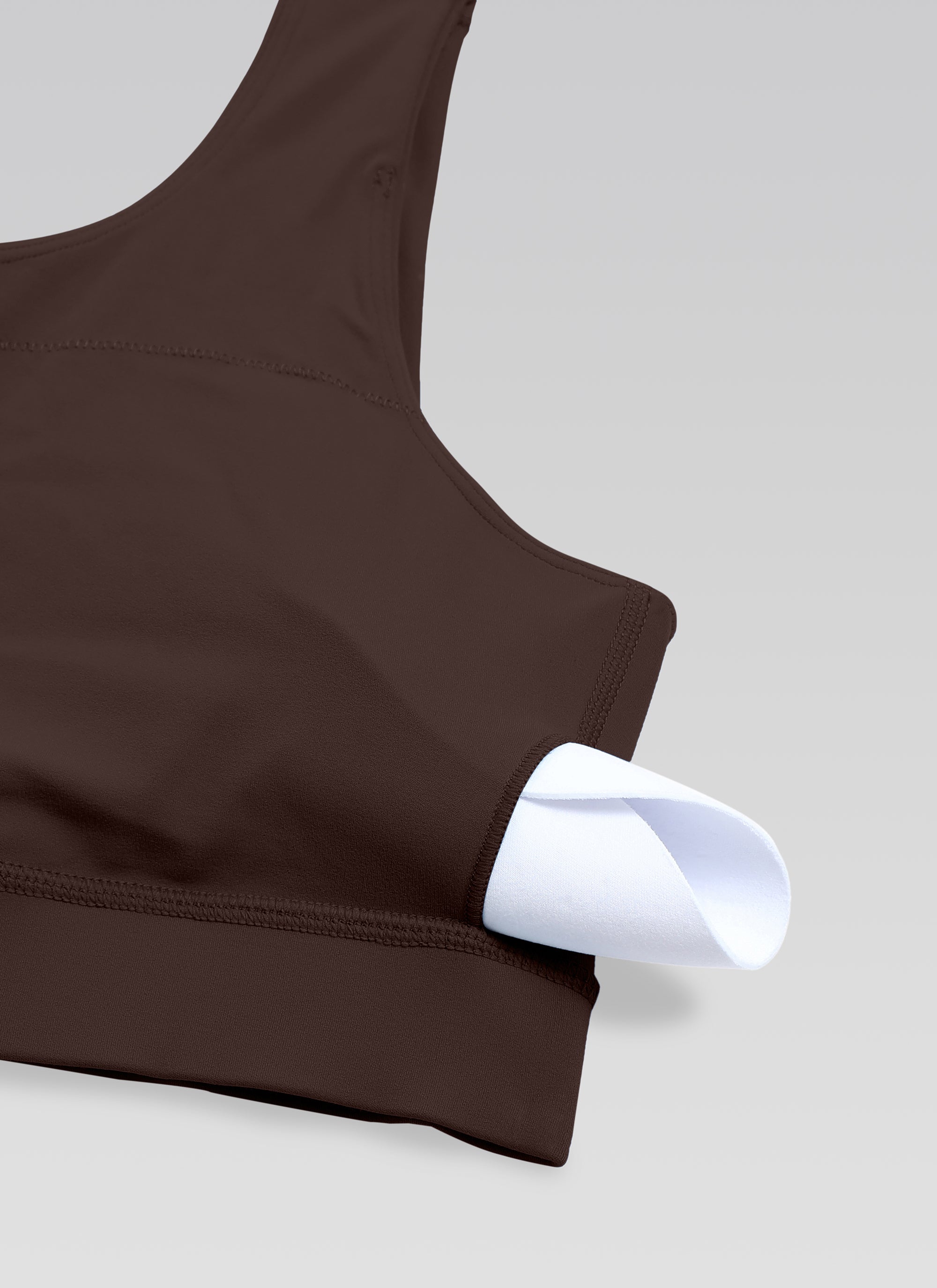 CRZ YOGA Butterluxe Sujetador Deportivo de un Hombro Marrón Fudge Caliente