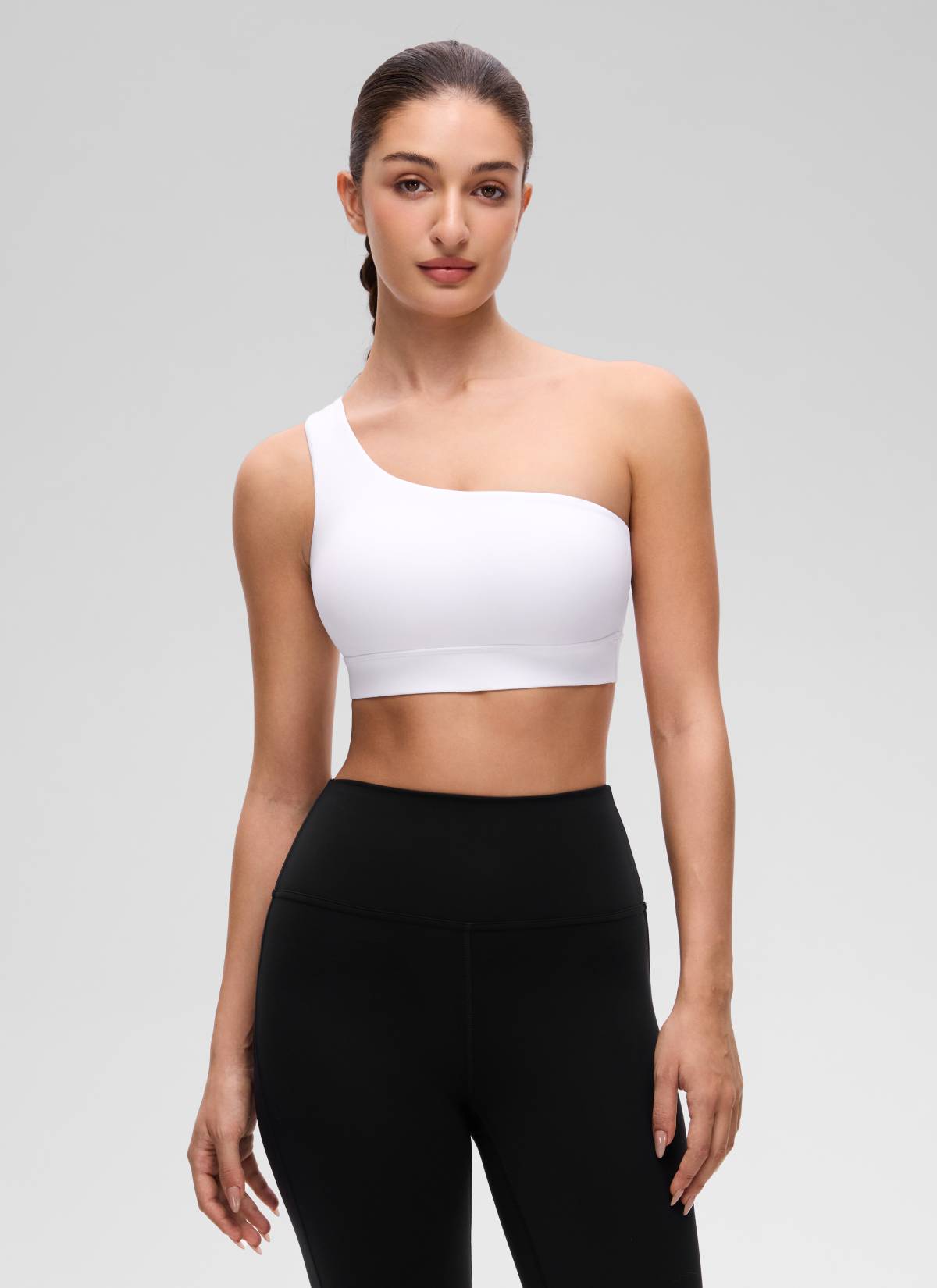 CRZ YOGA Butterluxe Sujetador Deportivo de un Hombro blanco