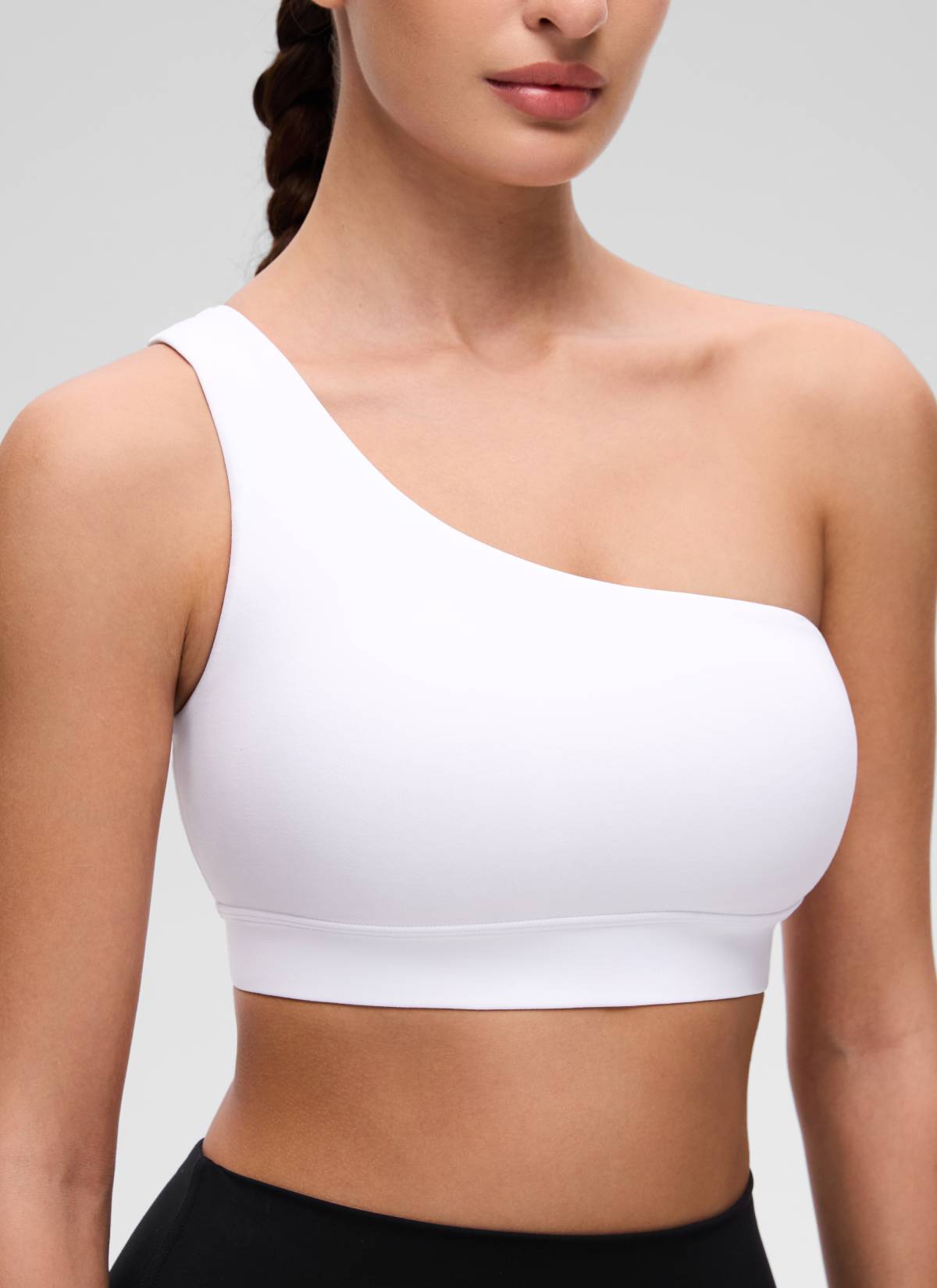 CRZ YOGA Butterluxe Sujetador Deportivo de un Hombro blanco