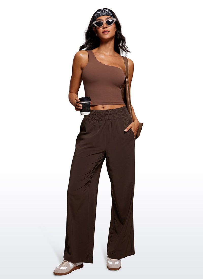 CRZ YOGA Butterluxe Sujetador Deportivo de Un Hombro Largo para Mujer Café Morena