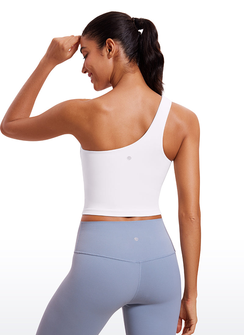 CRZ YOGA Butterluxe Sujetador Deportivo de Un Hombro Largo para Mujer blanco