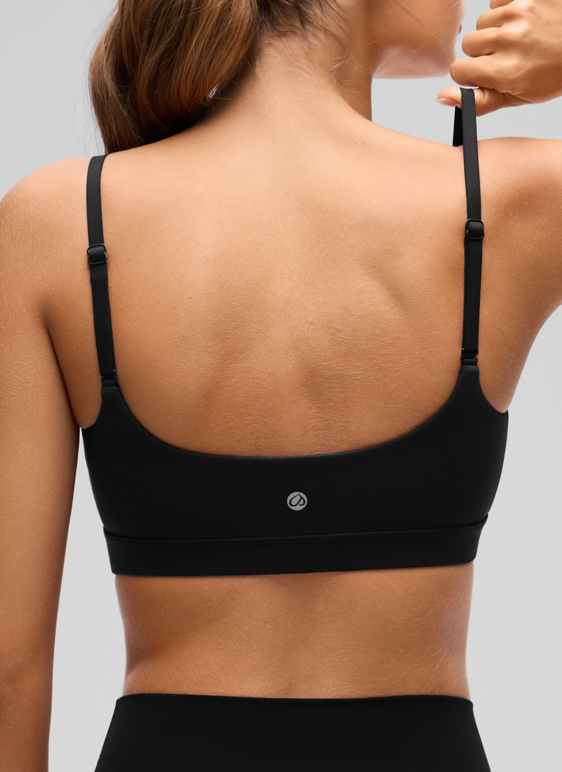 CRZ YOGA Butterluxe Sujetador con Tirantes Spaguetti Ajustables Negro