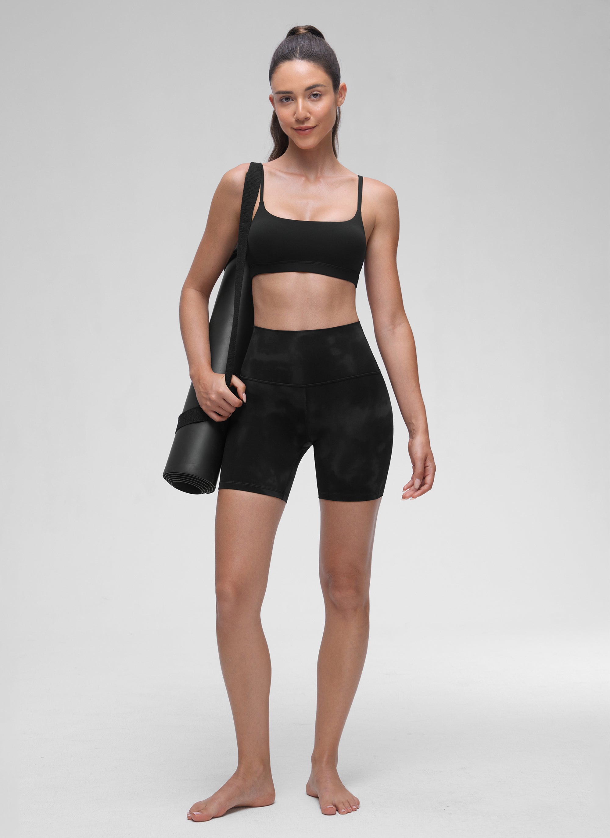 CRZ YOGA Butterluxe Sujetador con Tirantes Spaguetti Ajustables Negro