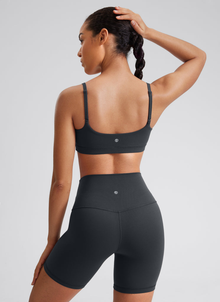 CRZ YOGA Butterluxe Sujetador con Tirantes Spaguetti Ajustables Melanita