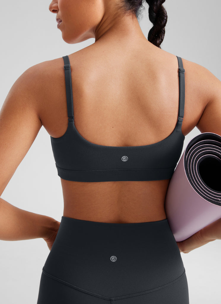 CRZ YOGA Butterluxe Sujetador con Tirantes Spaguetti Ajustables Melanita