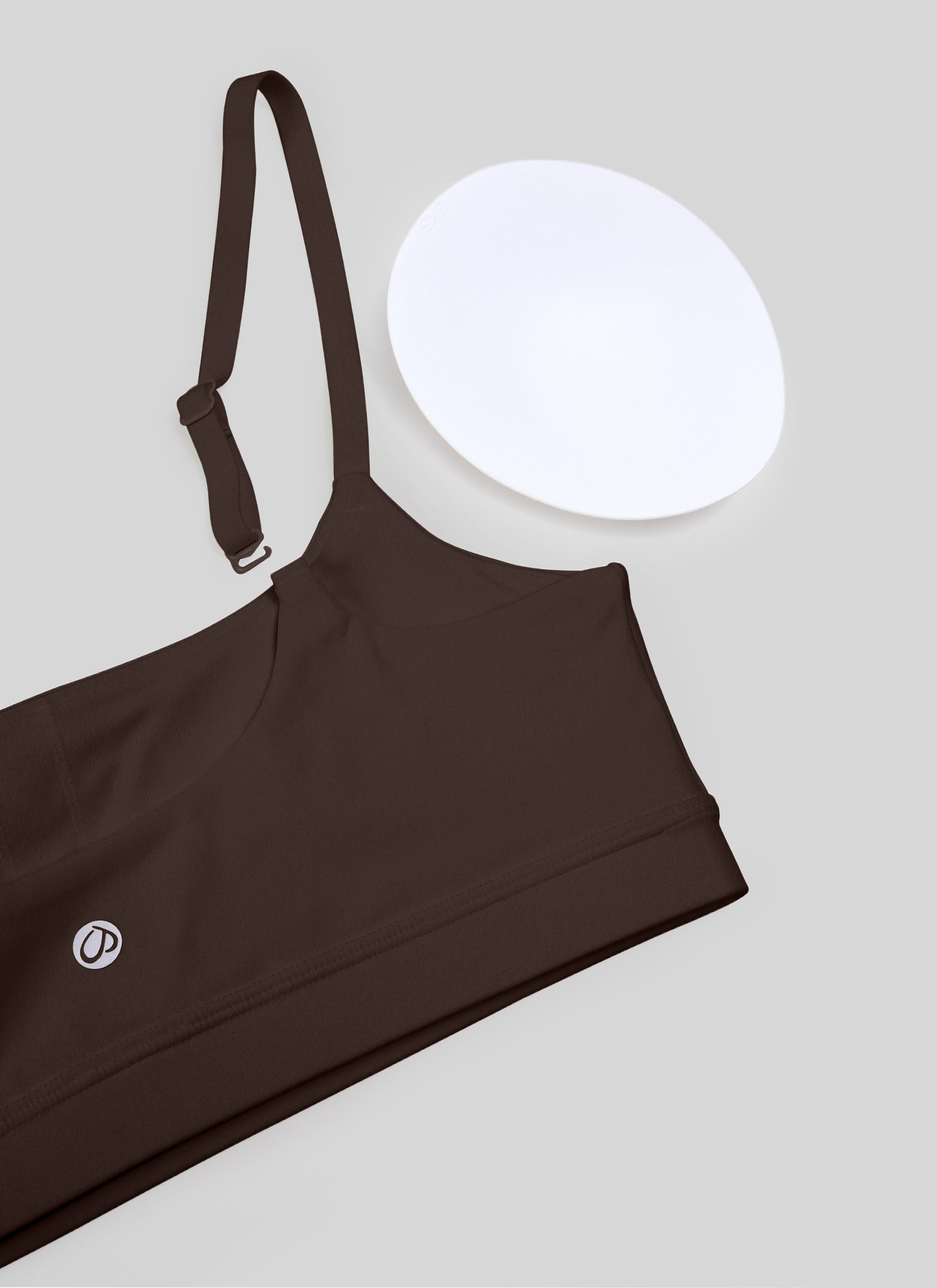 CRZ YOGA Butterluxe Sujetador con Tirantes Spaguetti Ajustables Marrón Fudge Caliente