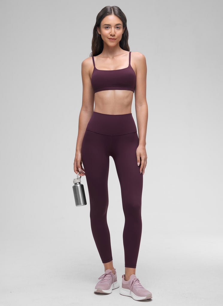CRZ YOGA Butterluxe Sujetador con Tirantes Spaguetti Ajustables Deep Purple