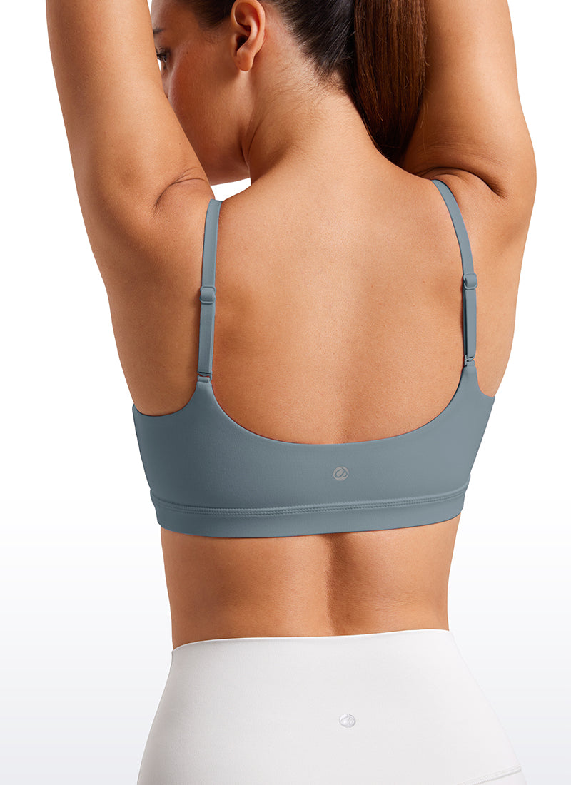 CRZ YOGA Butterluxe Sujetador con Tirantes Spaguetti Ajustables Azul Belga