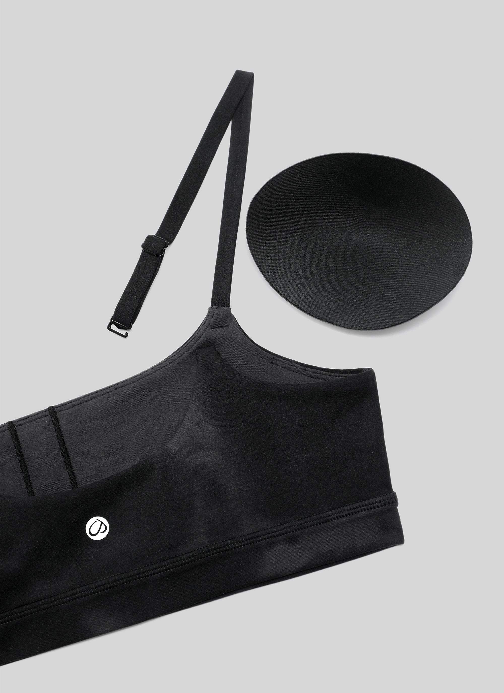 CRZ YOGA Butterluxe Sujetador con Tirantes Spaguetti Ajustables Flores De Tinte Negro