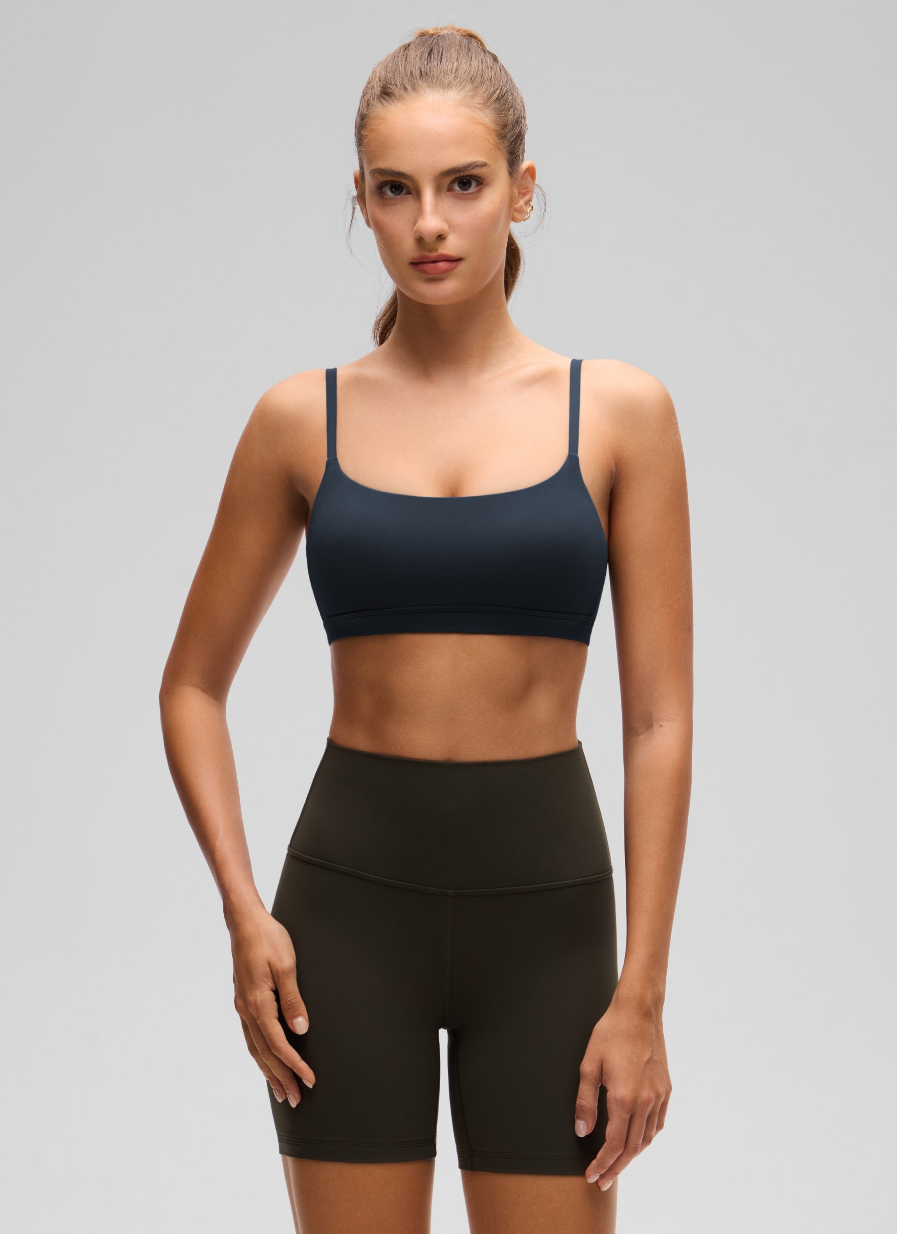 CRZ YOGA Butterluxe Sujetador con Tirantes Spaguetti Ajustables True Navy