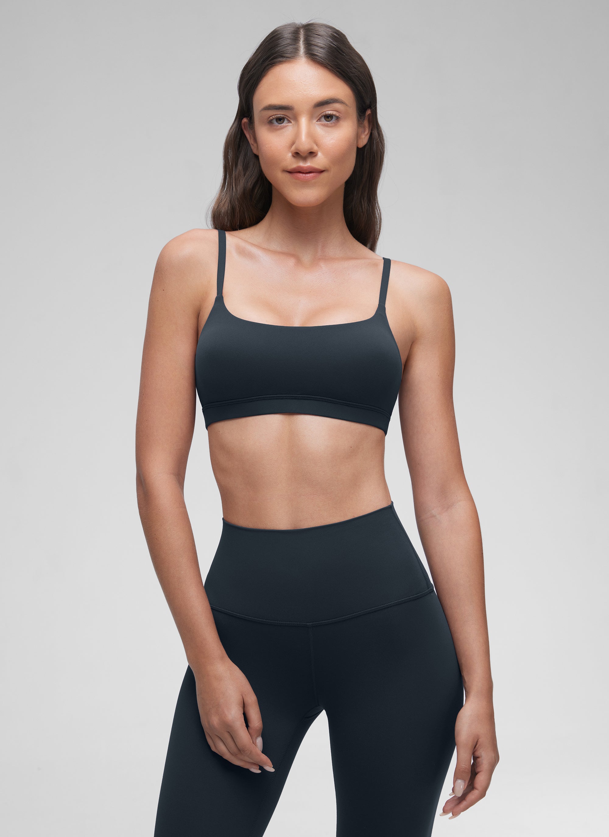 CRZ YOGA Butterluxe Sujetador con Tirantes Spaguetti Ajustables True Navy