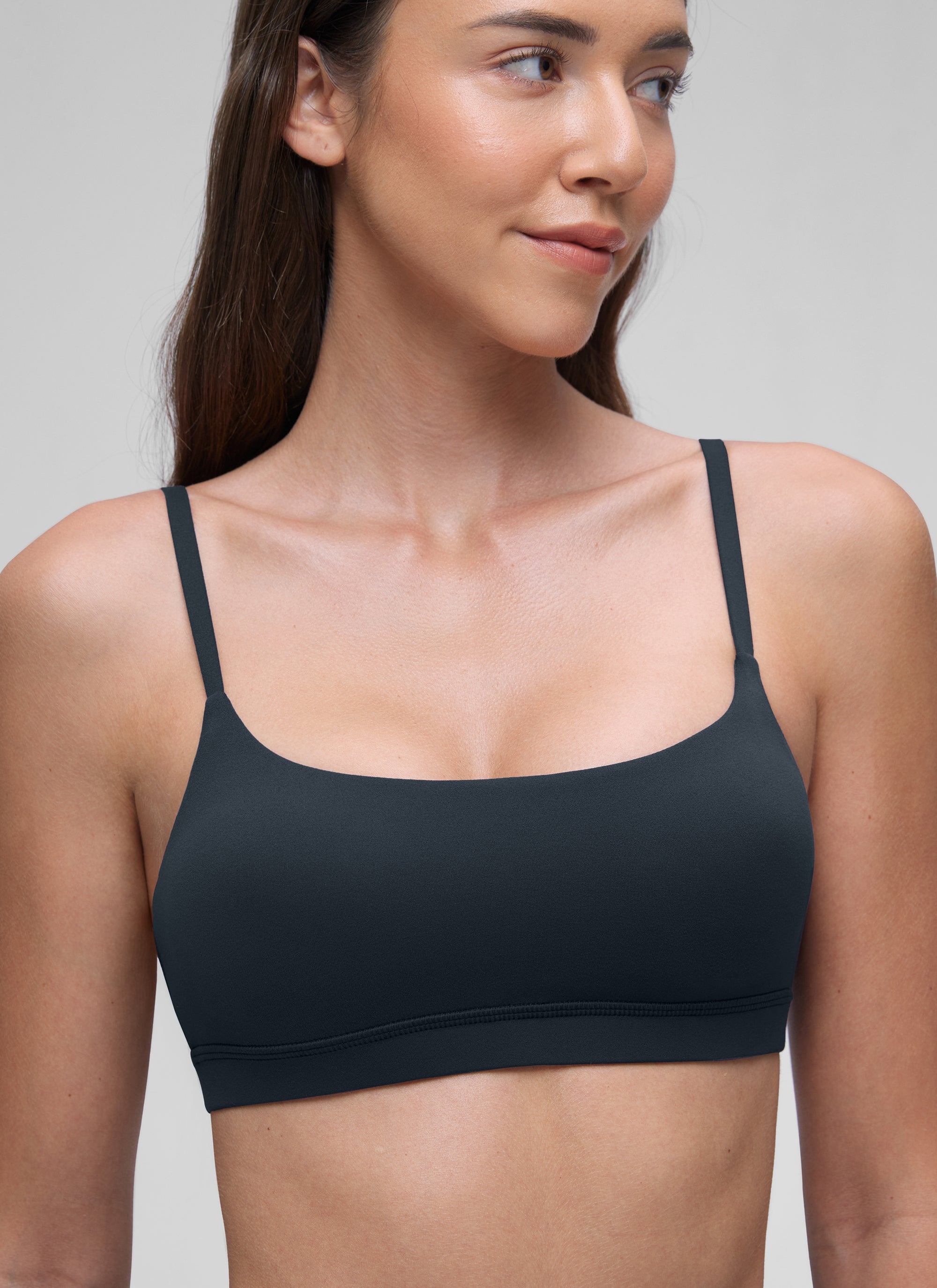 CRZ YOGA Butterluxe Sujetador con Tirantes Spaguetti Ajustables True Navy