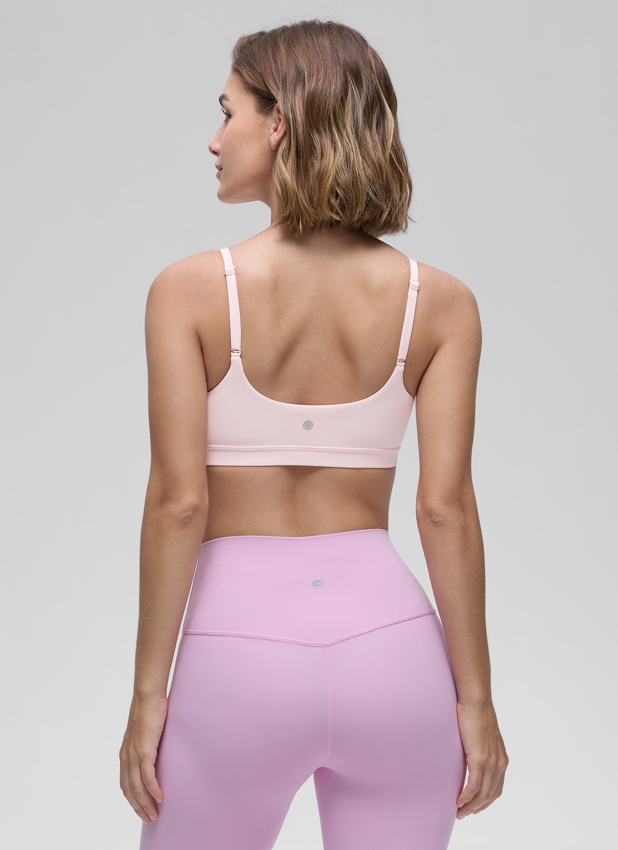 CRZ YOGA Butterluxe Sujetador con Tirantes Spaguetti Ajustables Rosa Fresa