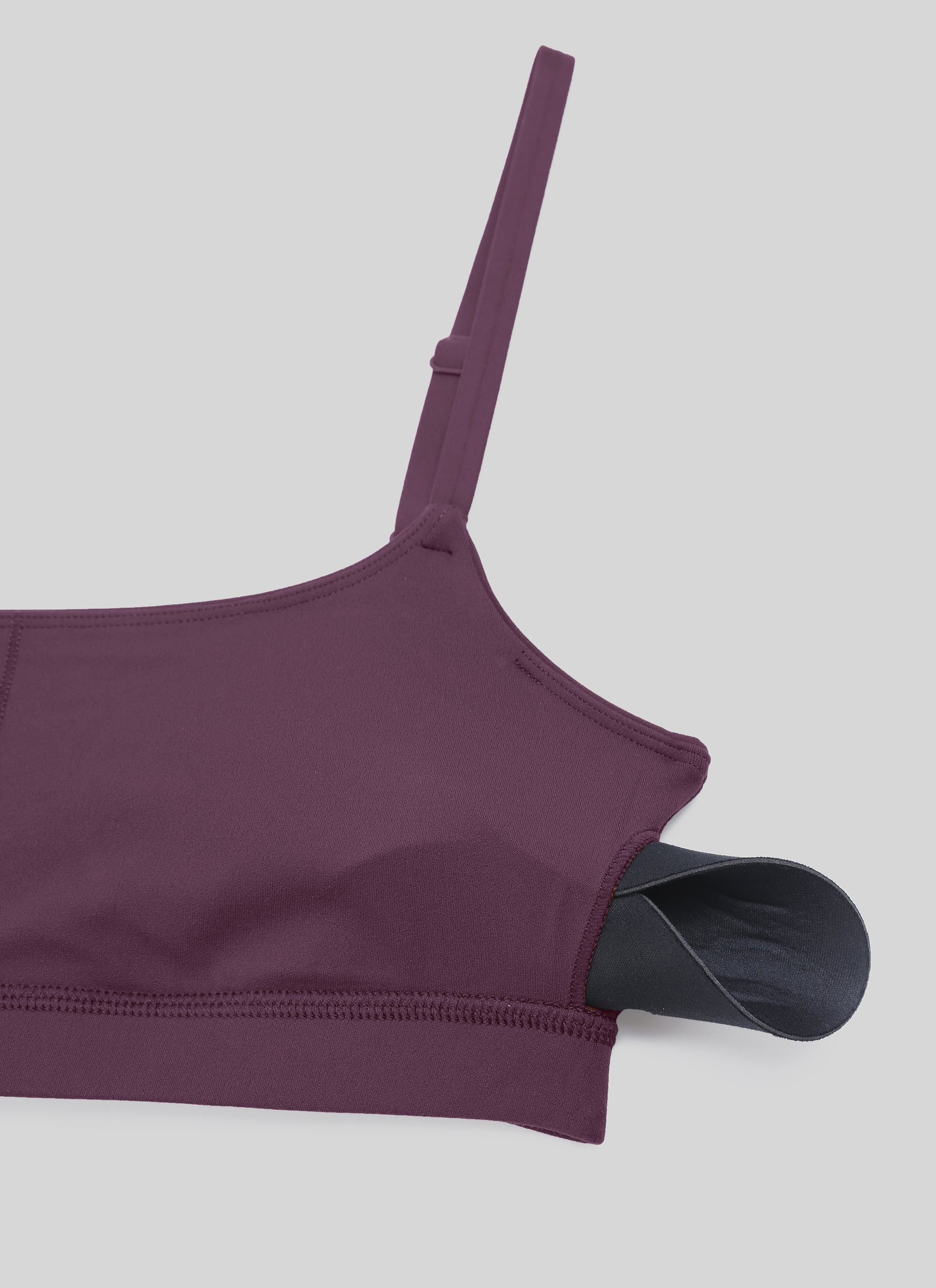 CRZ YOGA Butterluxe Sujetador con Tirantes Spaguetti Ajustables Uva Cardo Morado