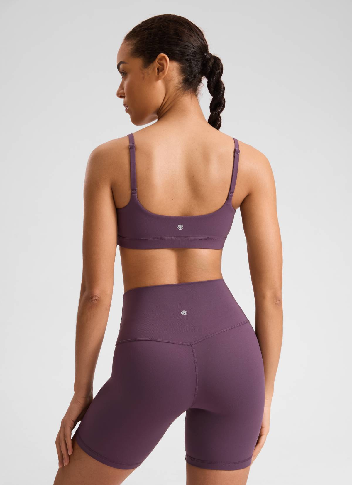 CRZ YOGA Butterluxe Sujetador con Tirantes Spaguetti Ajustables Uva Cardo Morado