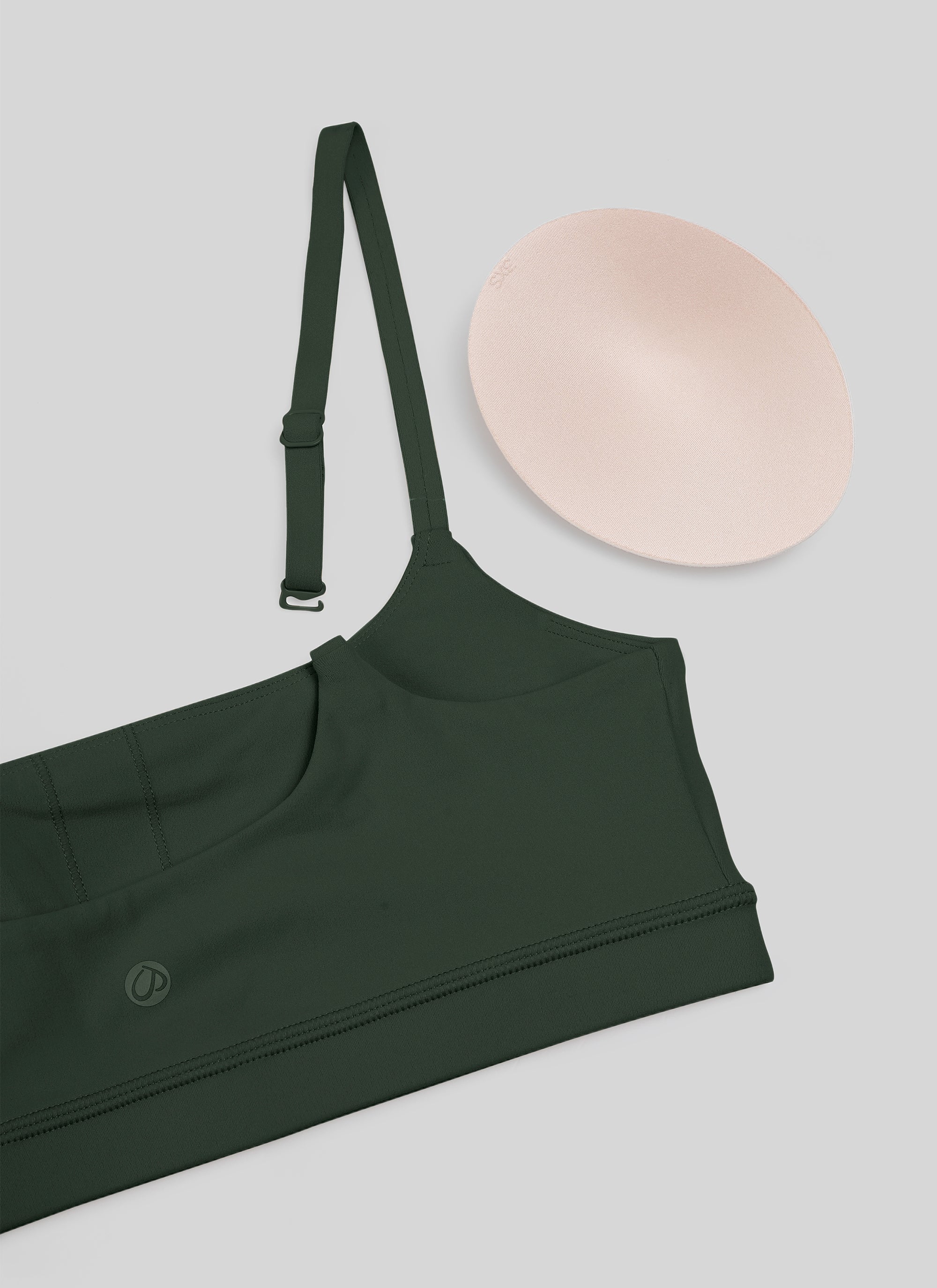 CRZ YOGA Butterluxe Sujetador con Tirantes Spaguetti Ajustables Leyenda Verde