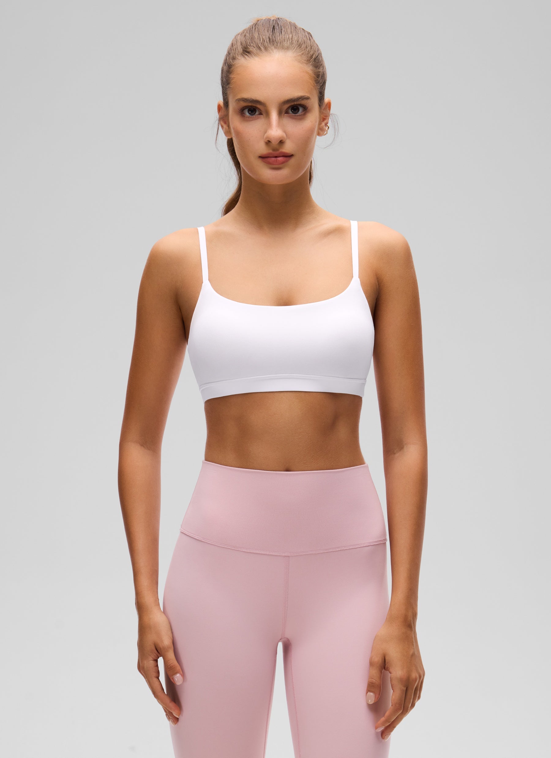 CRZ YOGA Butterluxe Sujetador con Tirantes Spaguetti Ajustables blanco