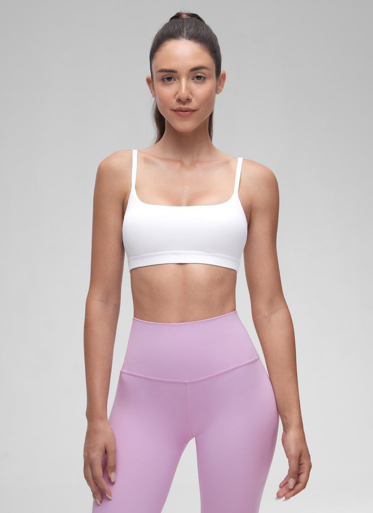 CRZ YOGA Butterluxe Sujetador con Tirantes Spaguetti Ajustables Deep Purple