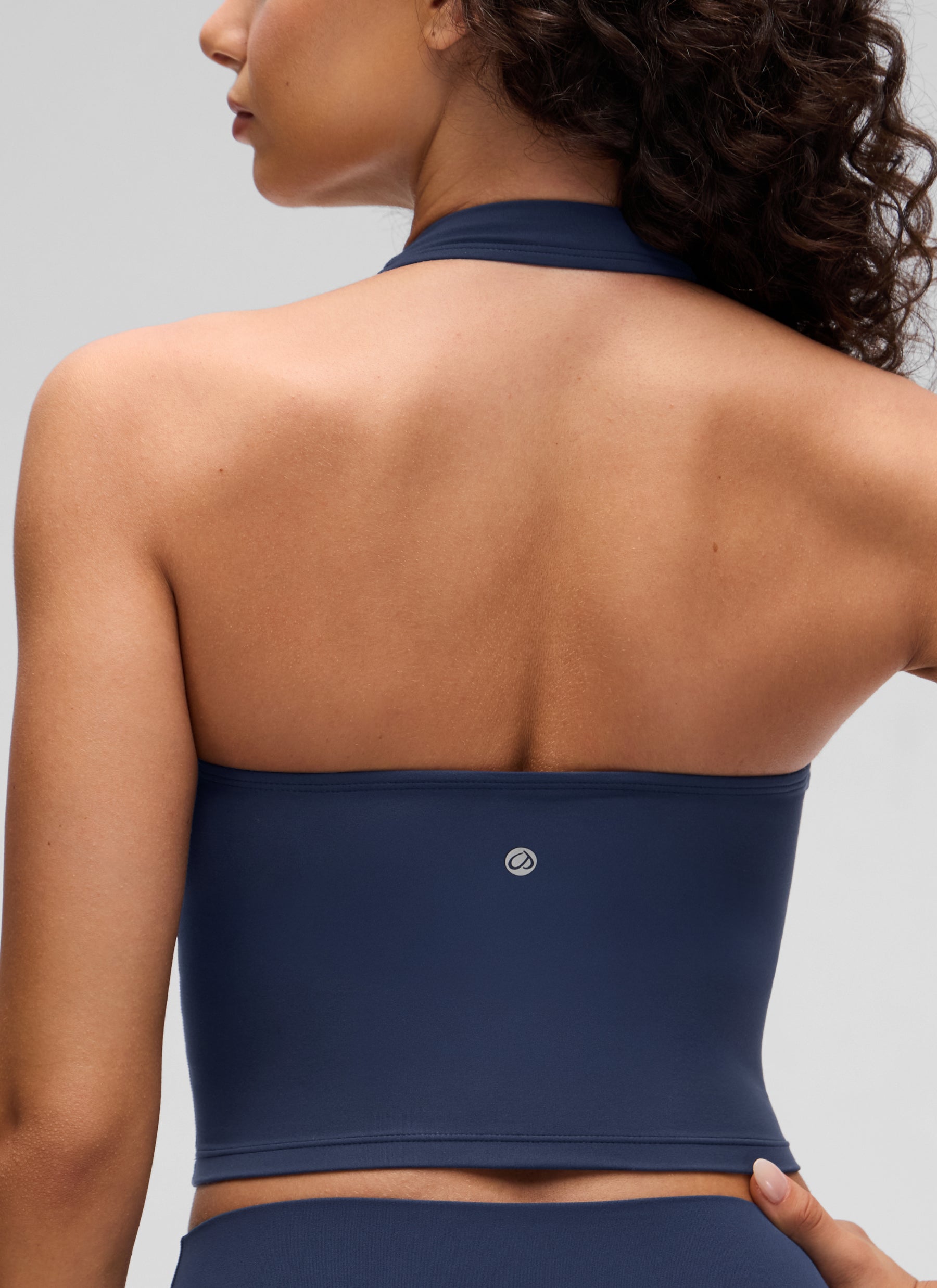 CRZ YOGA Camisetas sin Mangas con Cuello Halter y Tirantes Finos Azul Club