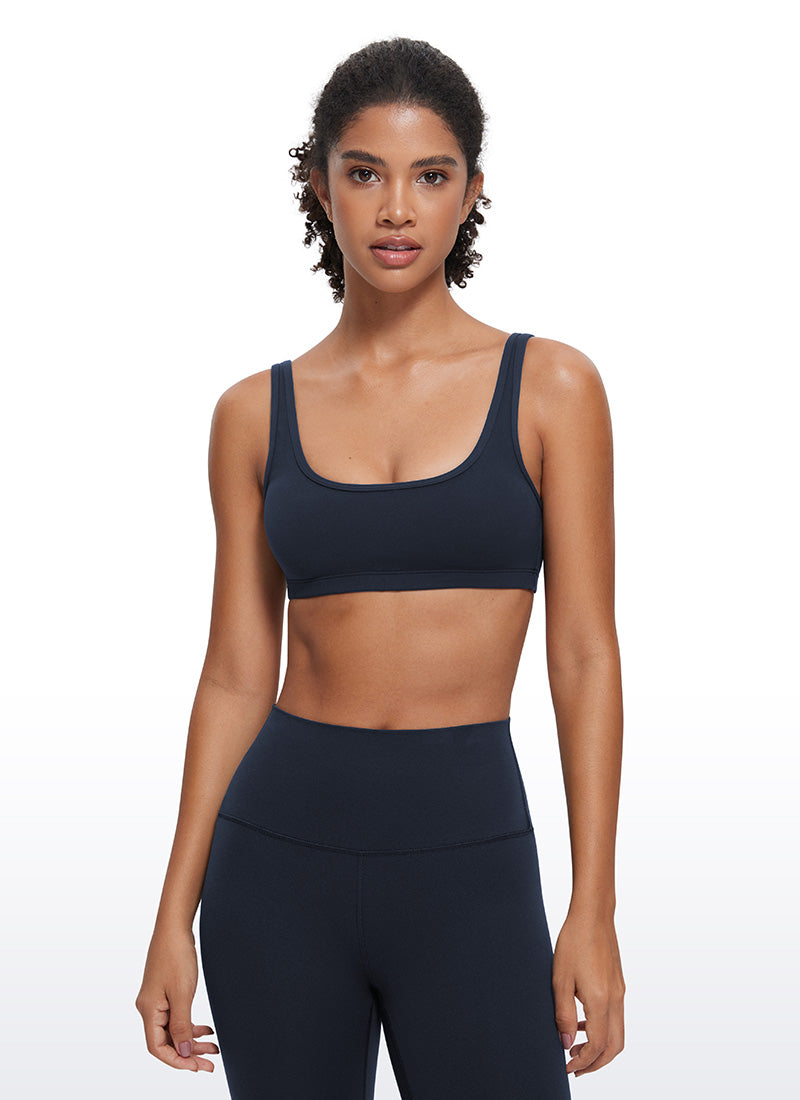 CRZ YOGA Mini Sujetador Acolchado con Cuello Redondo para Mujer Azul twilight