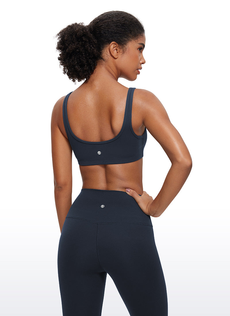CRZ YOGA Mini Sujetador Acolchado con Cuello Redondo para Mujer Azul twilight