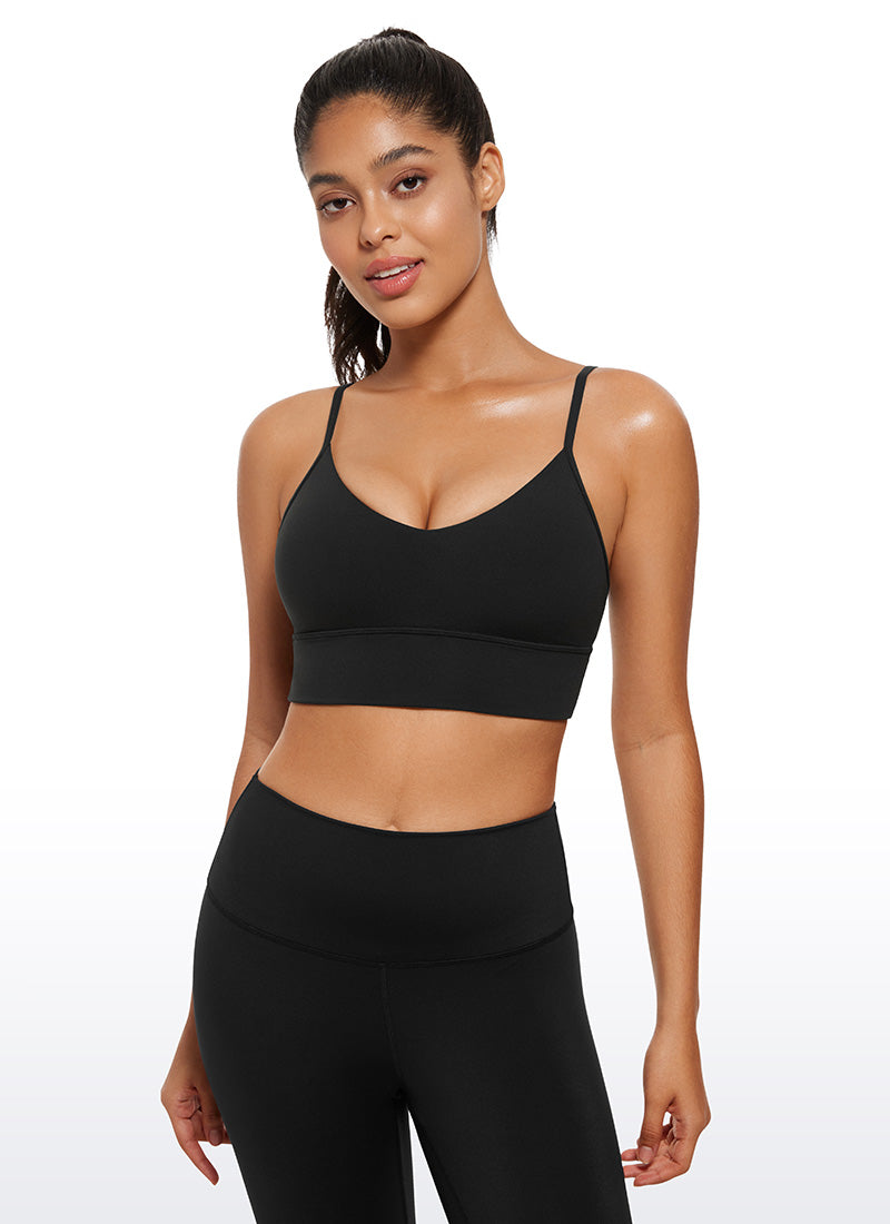 CRZ YOGA Butterluxe Sujetador deportivo de Cuello en V para Mujer Negro
