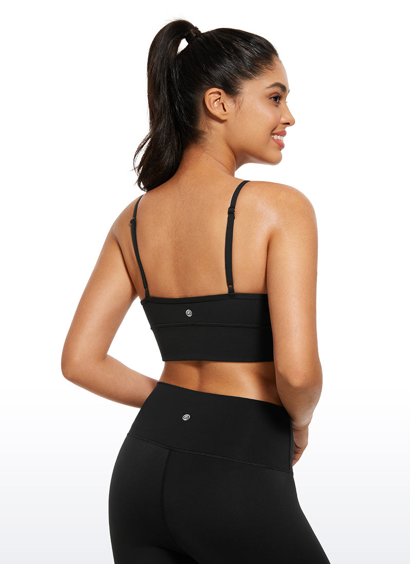 CRZ YOGA Butterluxe Sujetador deportivo de Cuello en V para Mujer Negro