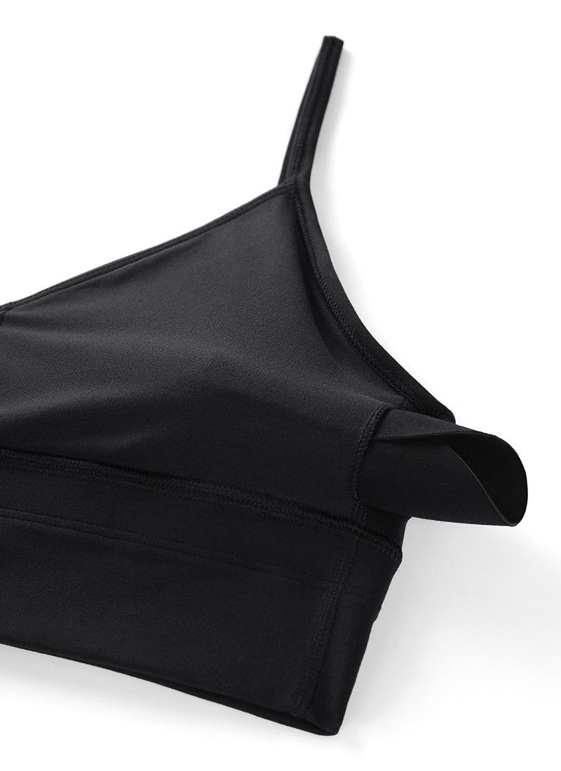 CRZ YOGA Butterluxe Sujetador deportivo de Cuello en V para Mujer Negro
