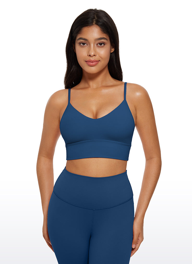 CRZ YOGA Butterluxe Sujetador deportivo de Cuello en V para Mujer MARFIL FRANCÉS