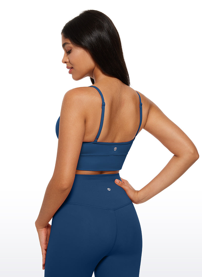 CRZ YOGA Butterluxe Sujetador deportivo de Cuello en V para Mujer MARFIL FRANCÉS