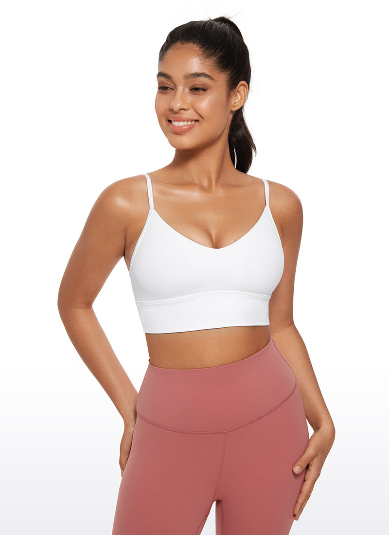 CRZ YOGA Butterluxe Sujetador deportivo de Cuello en V para Mujer blanco